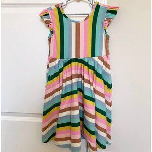 Hanna Andersson Girl Hanna Andersson Girl Ruffle Stripe Skater Dress 6-7 years